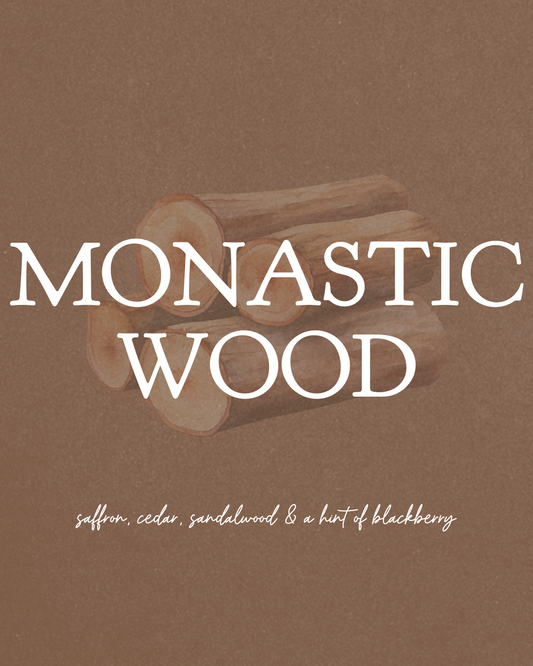 monastic wood 8 oz soy candle