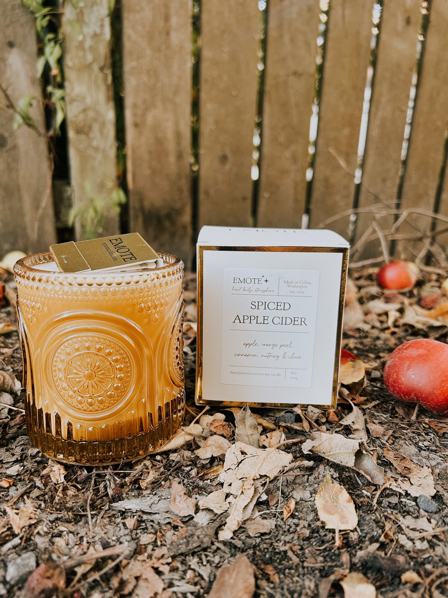 spiced apple cider 8 oz soy candle