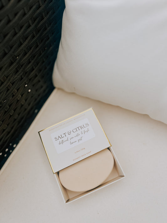 salt & citrus donkey milk soap