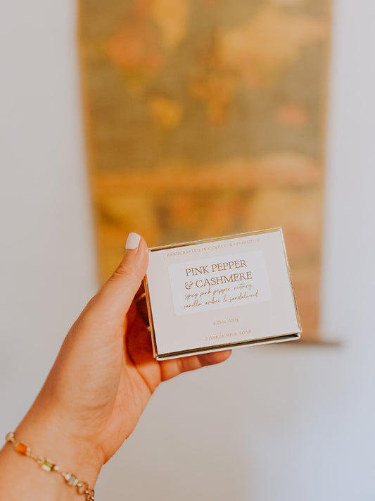 pink pepper & cashmere donkey milk soap