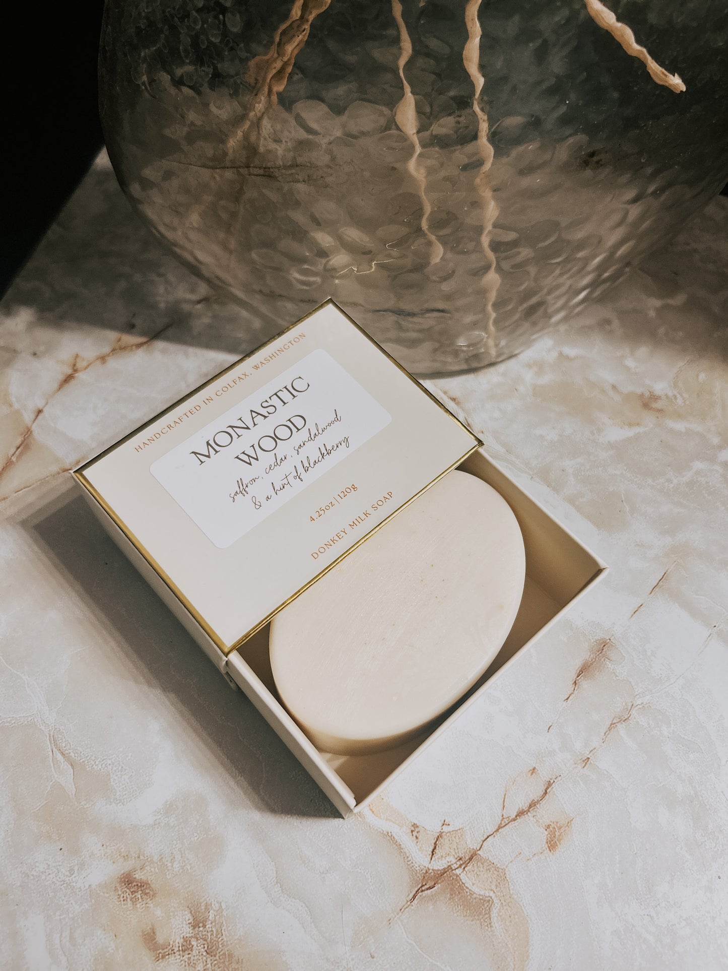 monastic wood donkey milk soap