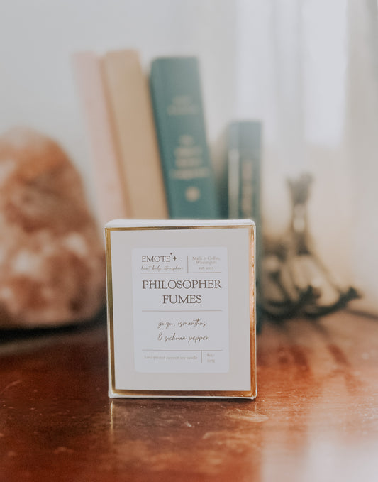 philosopher fumes 8 oz soy candle