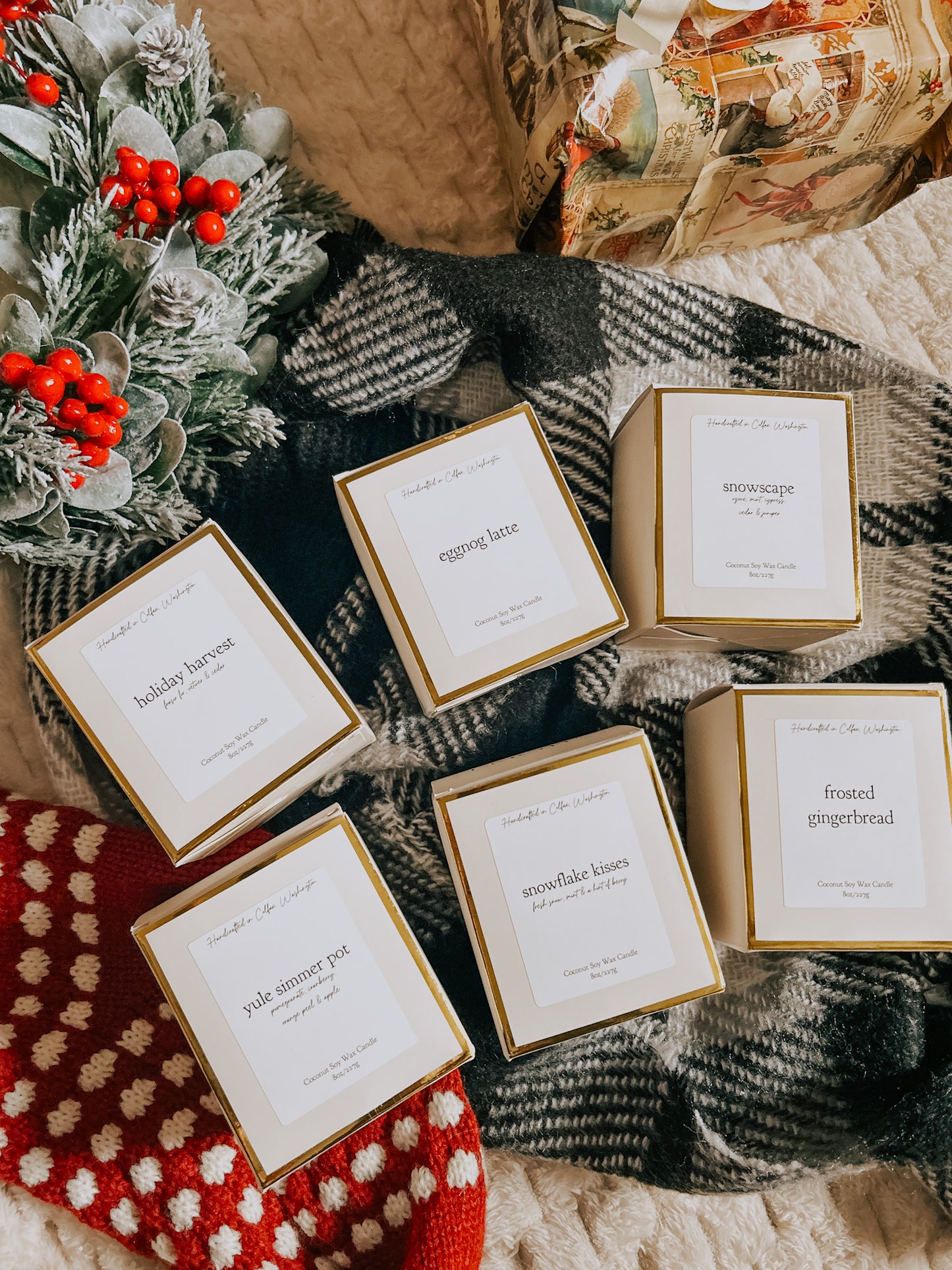 snowflake kisses 8 oz soy candle