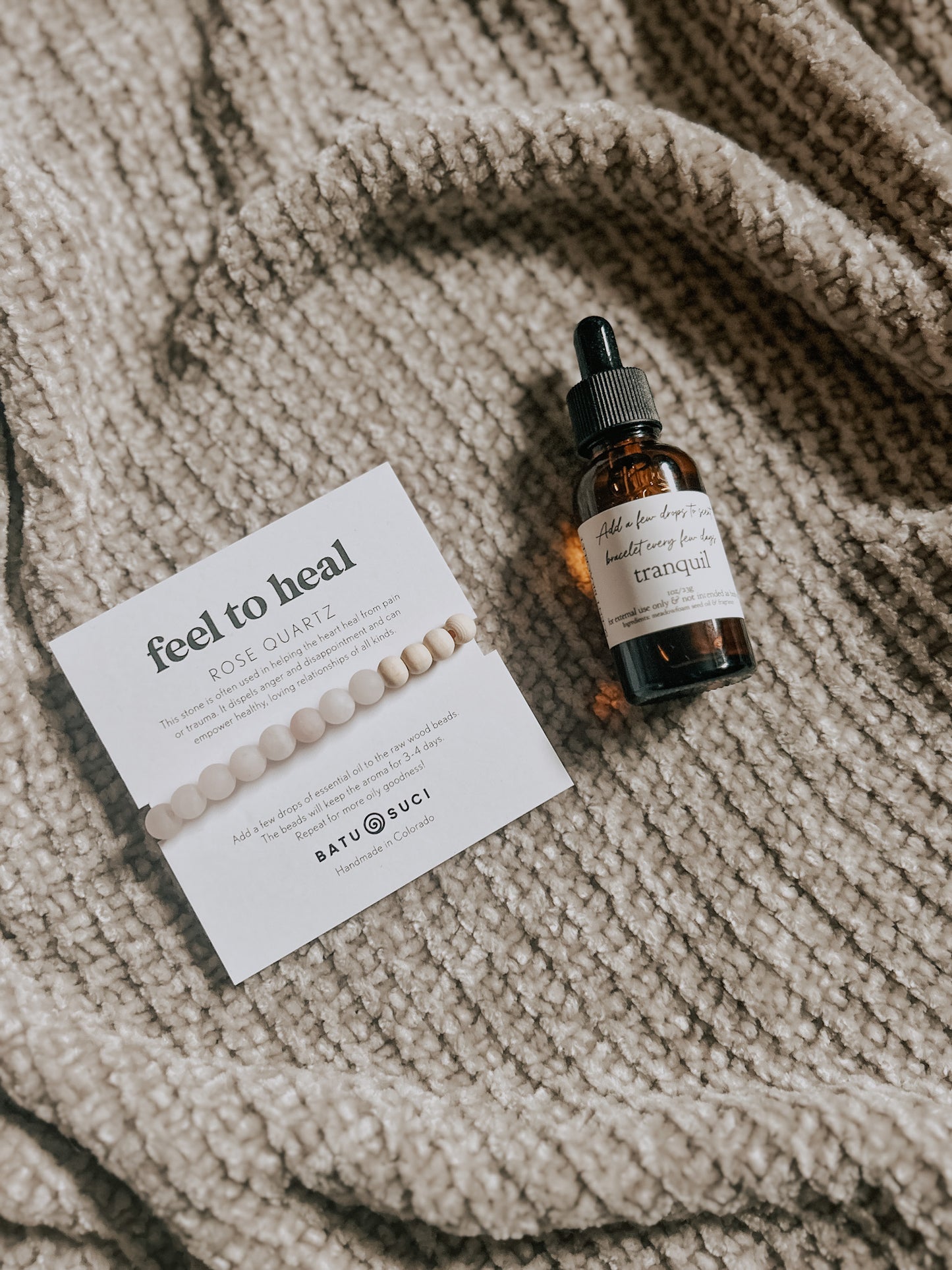 rose quartz scent bracelet