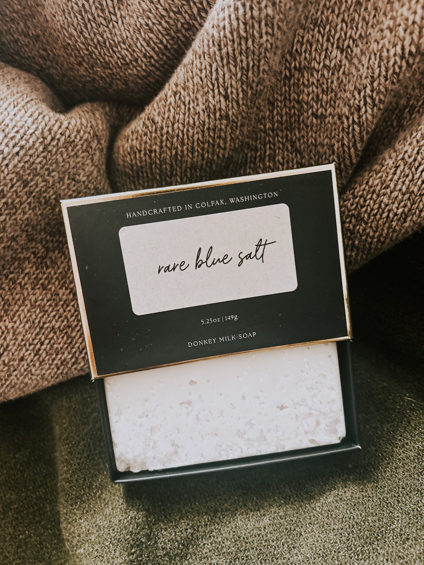 rare blue salt soap bar