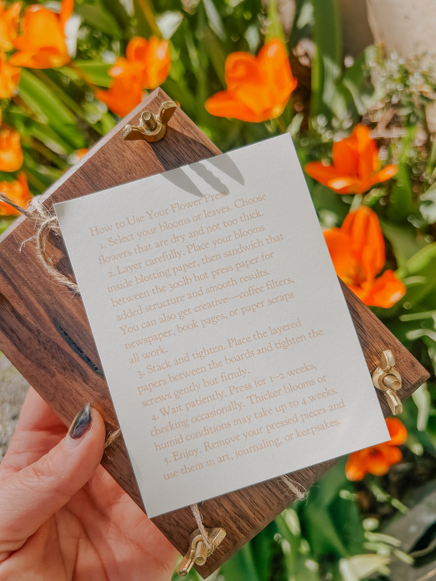 wooden flower press