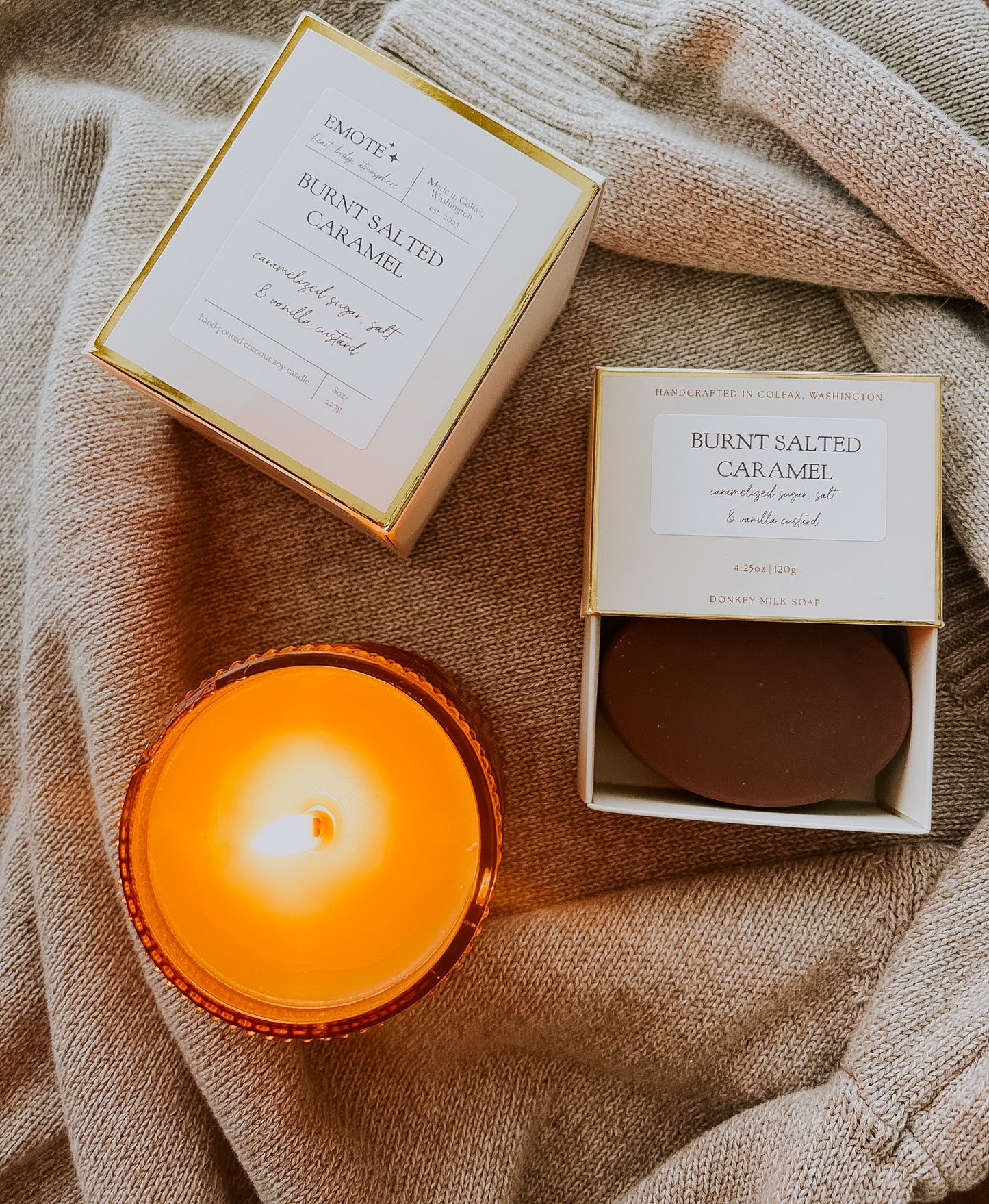 burnt salted caramel 8 oz soy candle