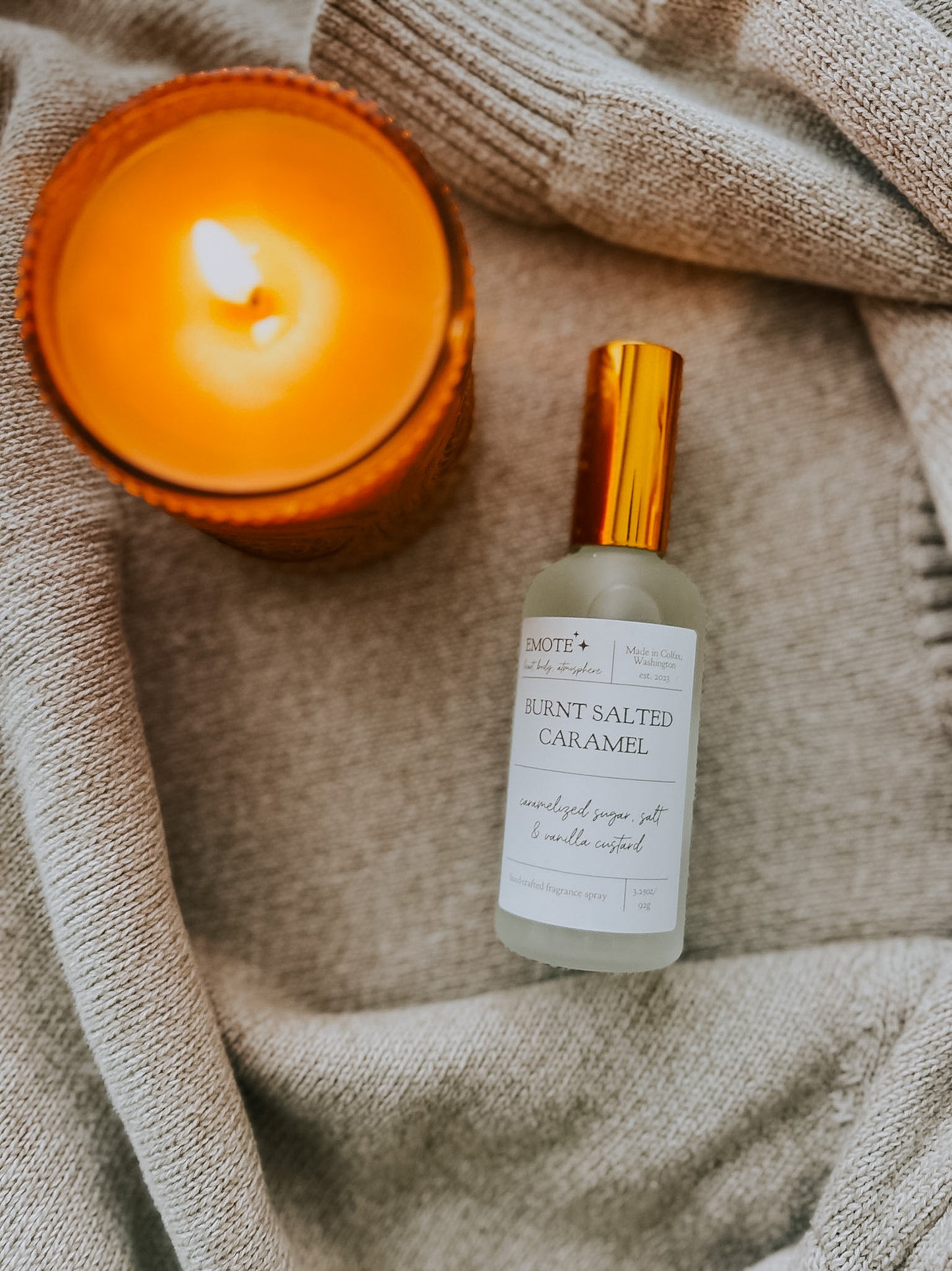 burnt salted caramel fragrance spray
