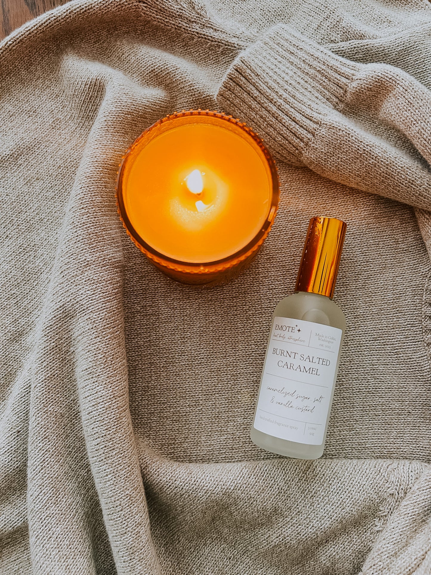 burnt salted caramel fragrance spray