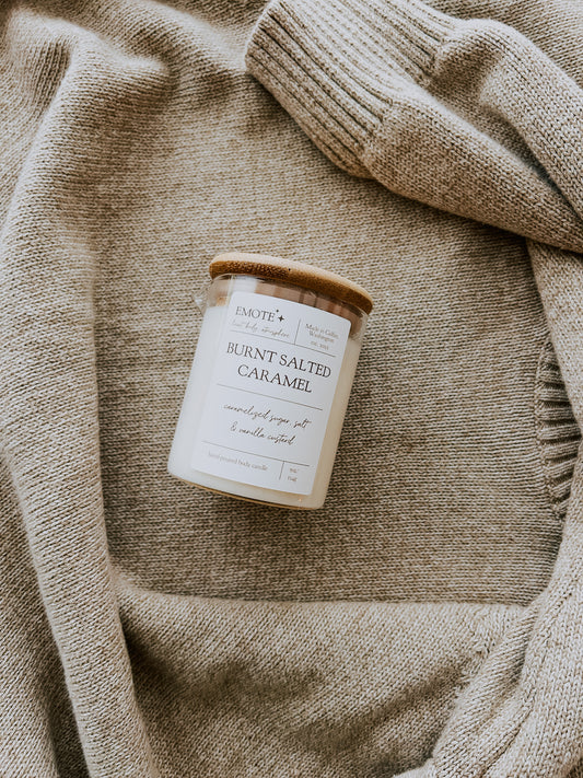 burnt salted caramel body candle