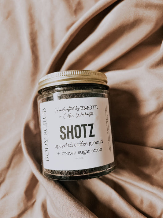 SHOTZ upcycled ground + brown sugar scrub