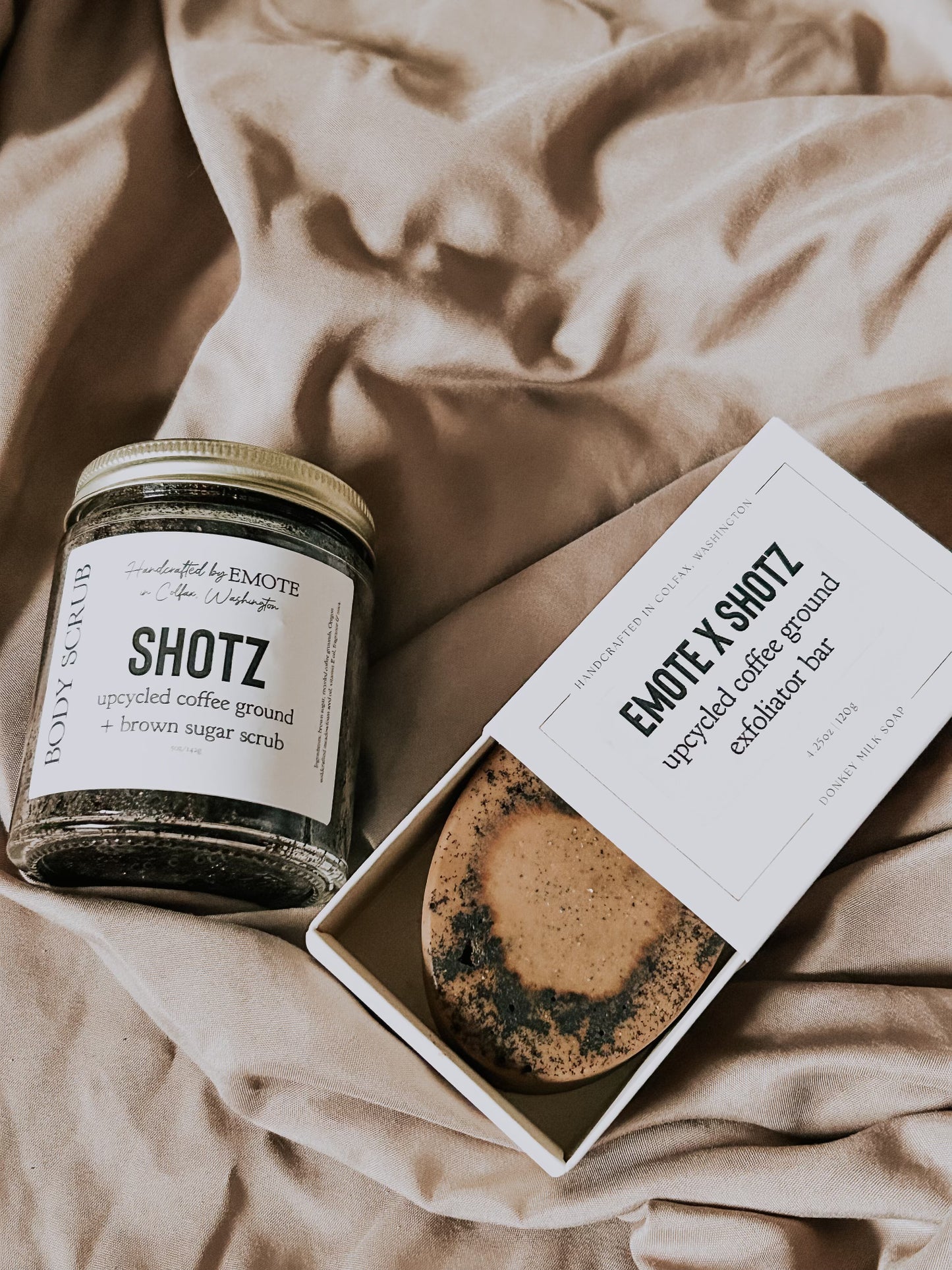 SHOTZ upcycled ground + brown sugar scrub