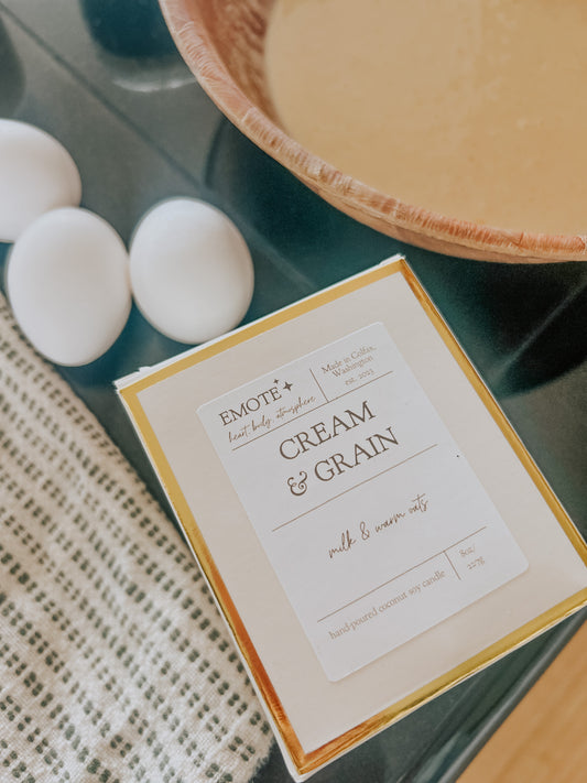 cream & grain 8 oz soy candle