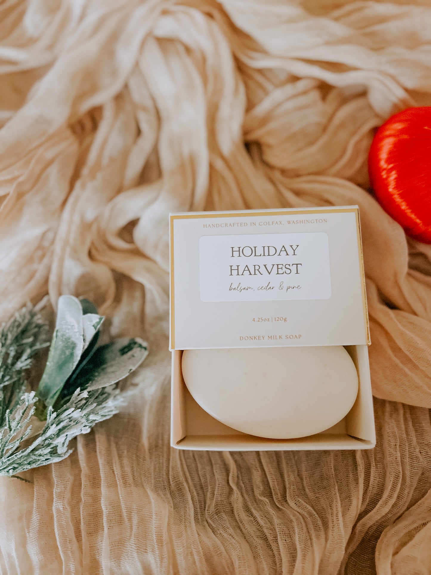 holiday harvest donkey milk soap bar