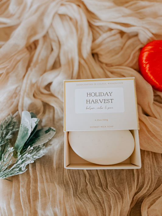 holiday harvest donkey milk soap bar