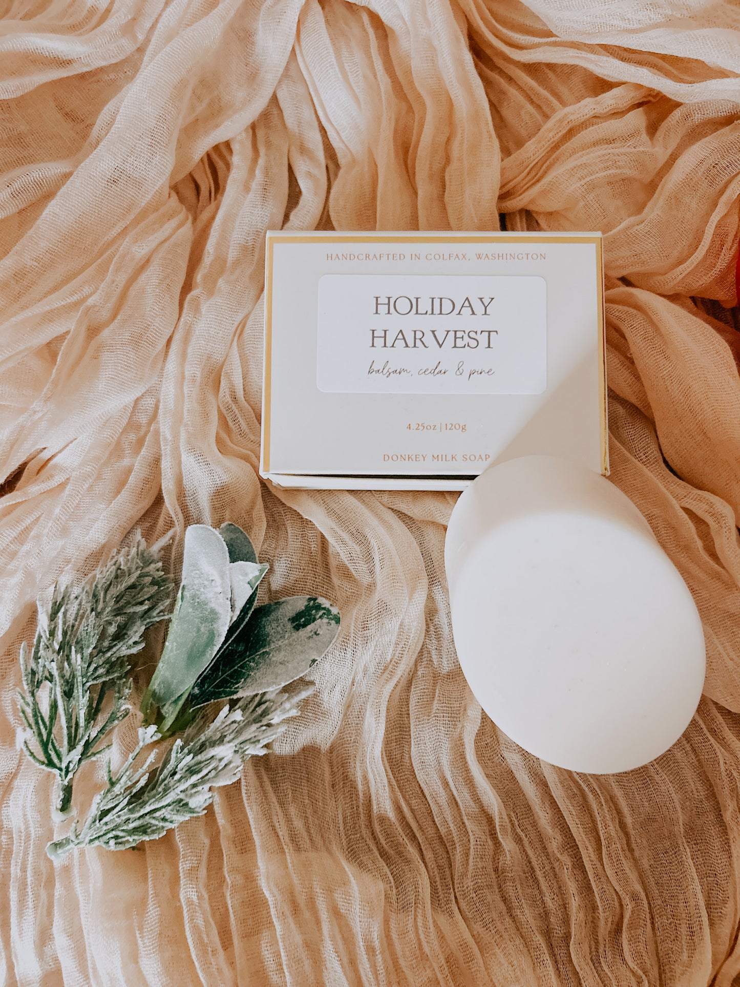 holiday harvest donkey milk soap bar