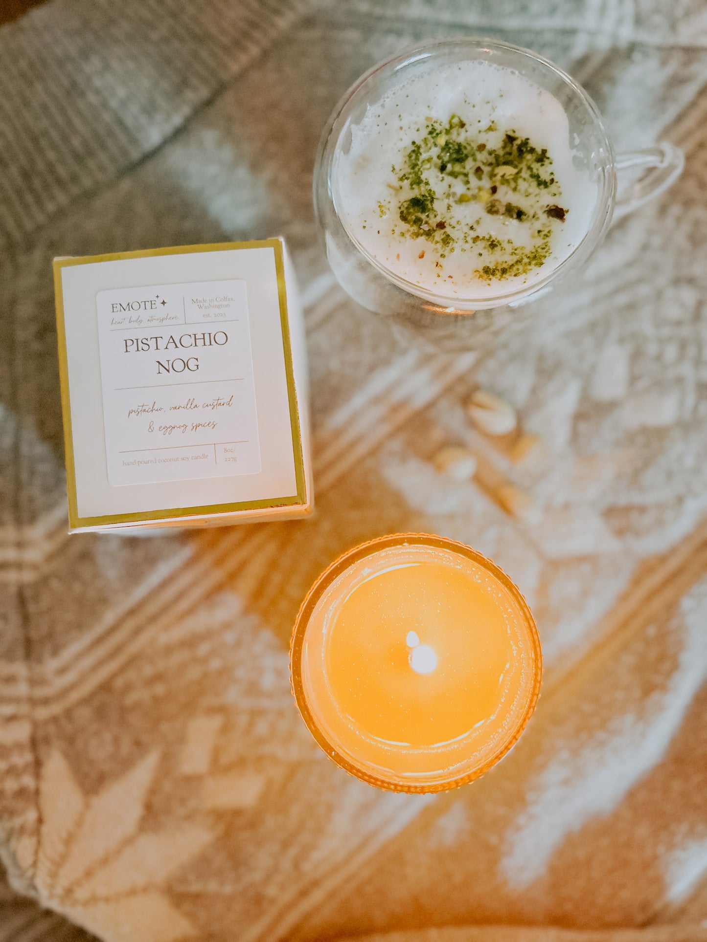 pistachio nog 8 oz soy candle