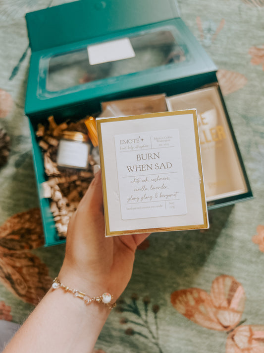 burn when sad 8 oz soy candle