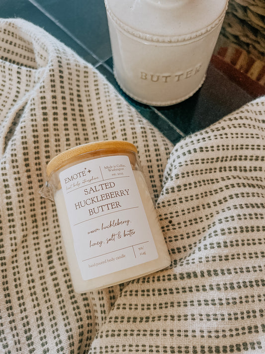 salted huckleberry butter body candle